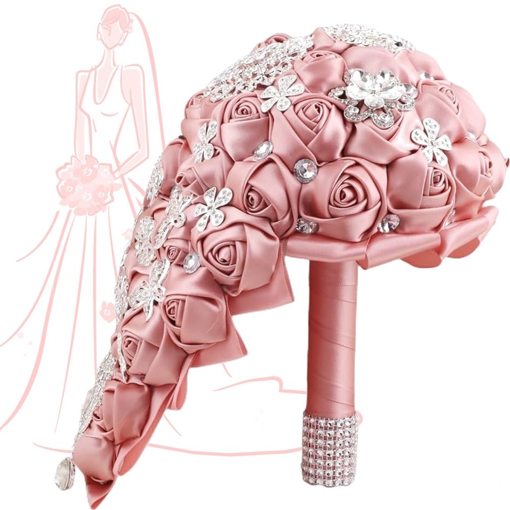 SUIHYUNG Artificial Flower Sparkling Rhinestones Bridal Bouquet 👰🏽  NEW!!!